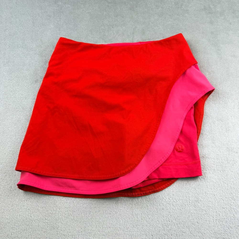 Lululemon Court Rival High-Rise Skirt Red Pink LW8AIRS Women's Size 2